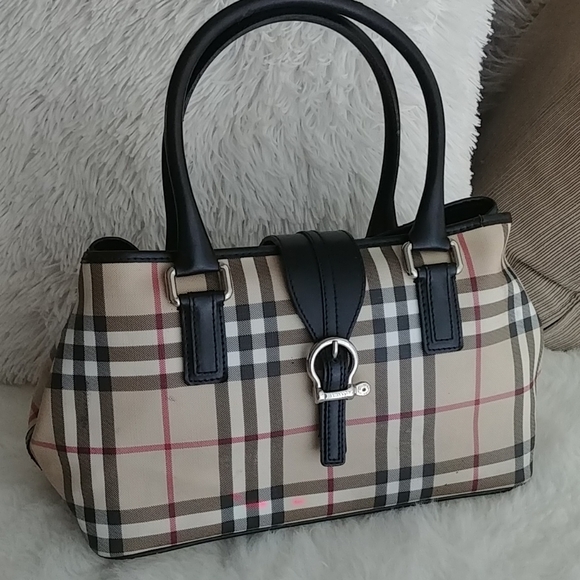 Burberry Handbags - Burberry Beige and Black Satchel